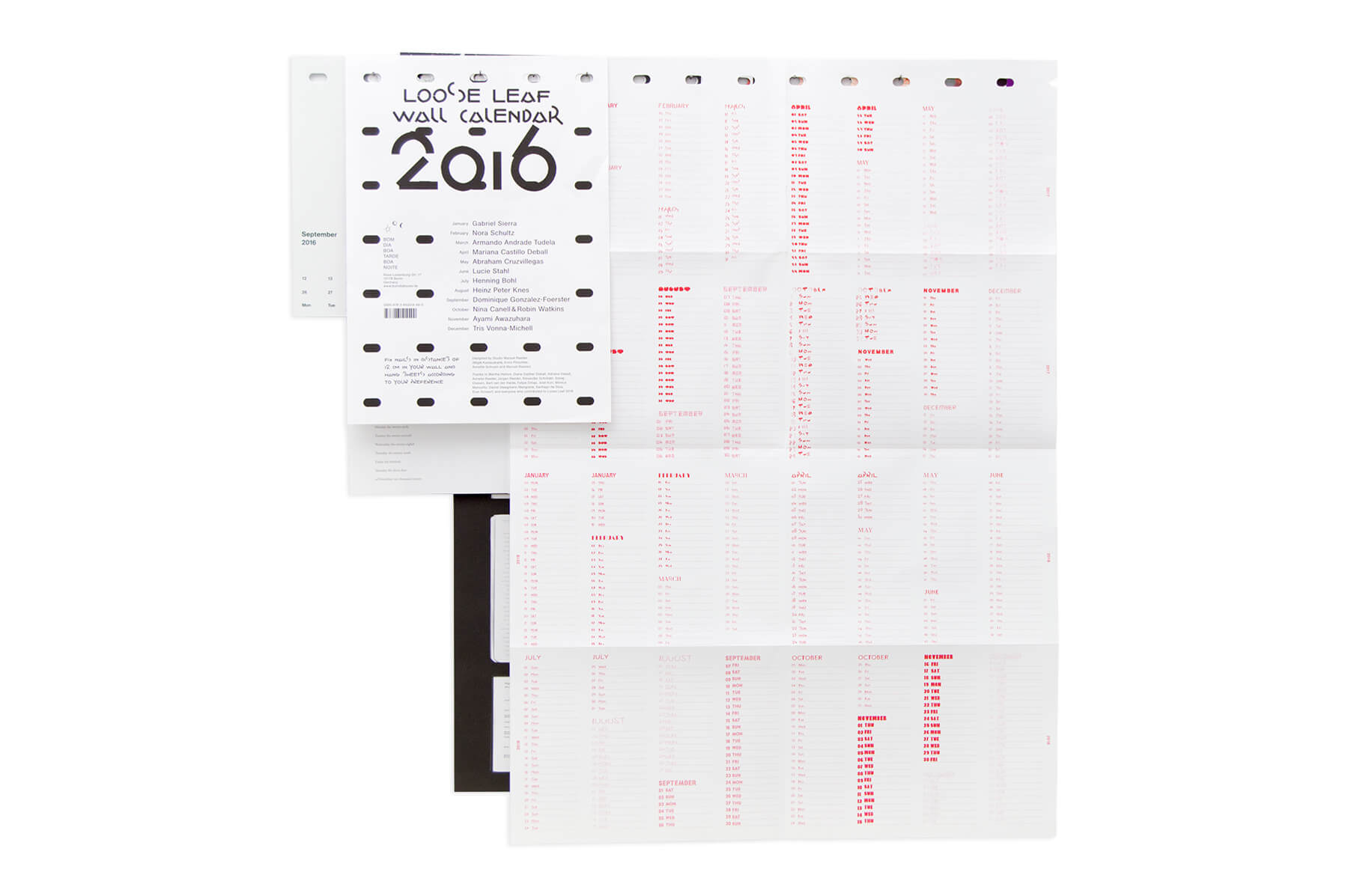 Product image of Loose Leaf Wall Calendar 2016