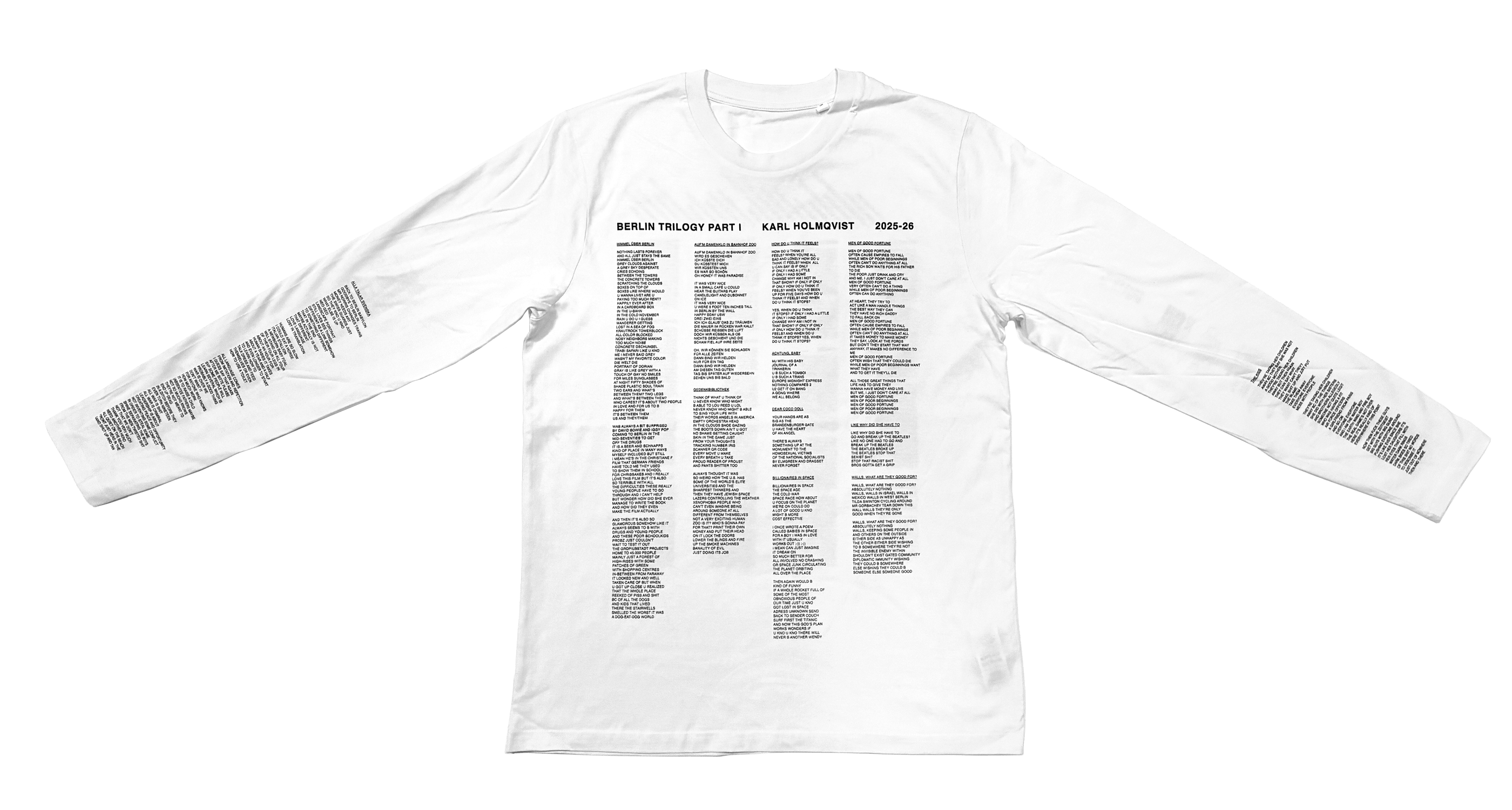 Product image of Karl Holmqvist – BERLIN TRILOGY PART I (2025–26) Long Sleeve